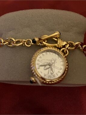 Gold-Tone Bee Charm Bracelet Watch Bracelet- Women Accessories